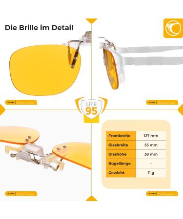Prism Clip-On Blue Light Filter Glasses - 95% Eye Protection for Work PC & TV - Improve Sleep & Reduce Eye Strain - Unisex Lite95 - Buy Online on GoSupps.com