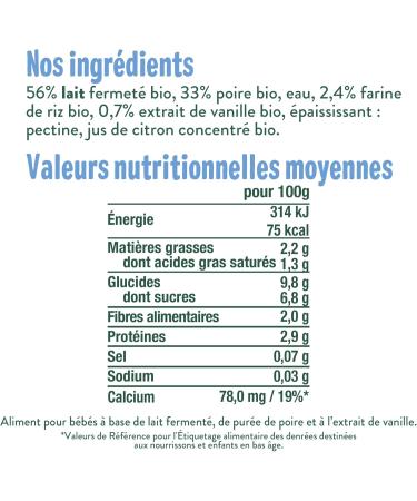 GOOD GO T - Brewed With Cow Milk - Baby Dessert - From 6 Months - Pear Vanilla - No Added Sugars* - Portable Size - 10x90g (Packaging May Vary) - Buy Online on GoSupps.com