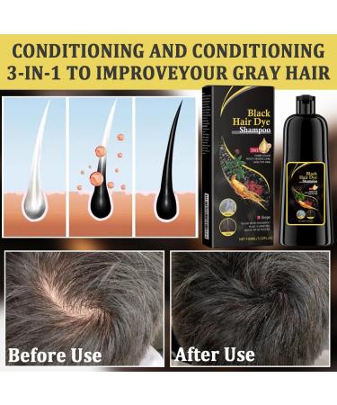 Teegxddy Black Hair Dye Shampoo Natural Hair Color Shampoo Can Cover Gray Hair Herbal Ingredients It is a Gift for Parents Black - Buy Online on GoSupps.com