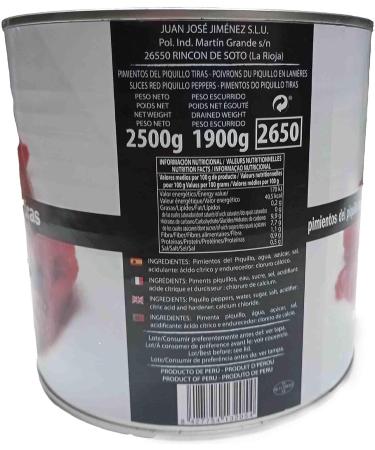 Sliced Roasted Piquillo Spanish Red Peppers strips 2.5kg tin - Buy Online on GoSupps.com