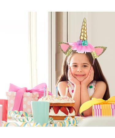 JMITHA Unicorn Headband for Girls - Elastic Flower Hair Accessories | Cute Gold Hoop for Flower Girls - Buy Online on GoSupps.com