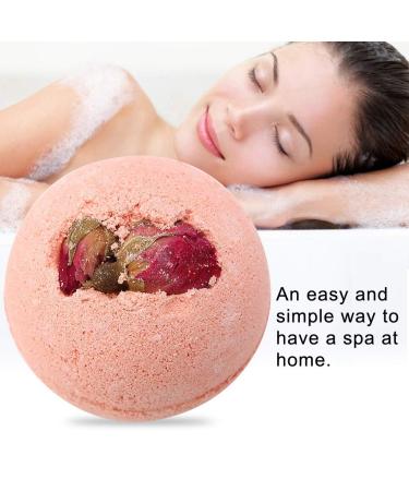 Natural Essential Oil Bath Bombs With Dried Flowers for Relaxation & Skin Moisturization - Perfect Gift for Girlfriend, Women, Mother (Pink Rose) - Buy Online on GoSupps.com
