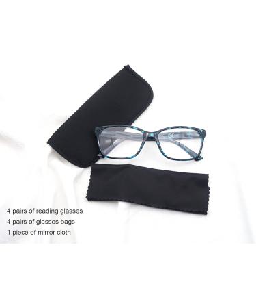 HEEYYOK 4 Pack Oversized Reading Glasses for Men & Women - Comfortable Spring Hinge Clear Lens & Carry Bag - International Shipping Available - Buy Online on GoSupps.com