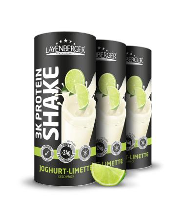 Layenberger 3K Protein Shake 79% de prot ines et seulement 3 2% de glucides pour 8 3 g de sucre (3 x 360 g) yaourt-citron vert yaourt citron vert 1.08 kg (Lot de 1)