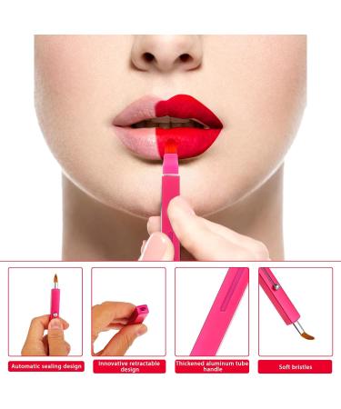 Ouligay 2PCS Retractable Lip Makeup Brushes - Dual-End Portable Lip Brush for Women and Girls - Buy Online on GoSupps.com