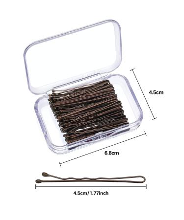 Bobby Pins Hair Clips Set with Clear Storage Box - 240 Pieces (Brown) | Hair Styling Pins for Women Girls - Buy Online on GoSupps.com