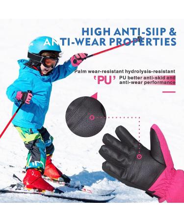BQA Kids Ski Gloves | Waterproof Winter Snowboard Snow Gloves for Boys & Girls - Red, Medium - Buy Online on GoSupps.com