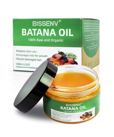 Raw Batana Oil for Hair Growth 4.2 oz 100% Pure Natural Unrefined Organic Dr. Sebi Batana Oil from Honduras Prevent Hair Loss Enhances Hair Thickness for Men & Women Repairs Dry Damaged Hair
