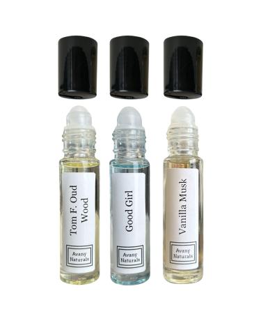 3 Pc Womens Gift Set Fragrance Oil For Women Roll On Body Oil Perfume Samples Fragrance Oil Gift For Her Perfume Oil Sampler Gift Box (Tranquil)