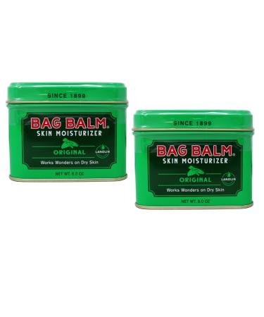 Bag Balm Skin Moisturizer Lotion - Hand and Body 8 Ounces 2 Tins 8 Ounce (Pack of 2)
