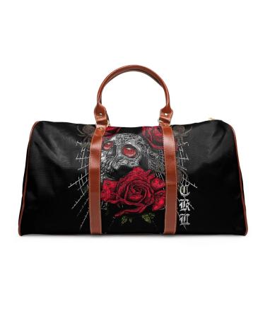 Craftklart Red Eyes Custom Waterproof Travel Bag Brown 20" x 12" Red Eyes Black