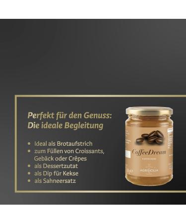 Agrisicilia CoffeeDream 330g Coffee Cream Sweet Spread for Breakfast Croissant Toast and Dessert - Creamy Italian Delight - Buy Online on GoSupps.com