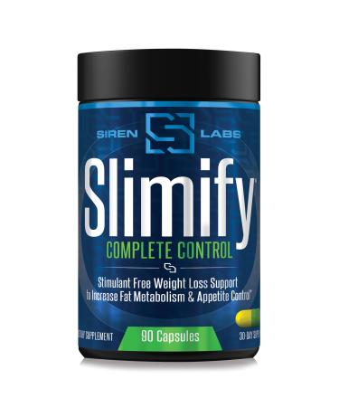 SIRENLABS SLIMIFY Complete Control Stimulant-Free Weight Loss Supplement - Supports Metabolism Appetite Control & Energy Boosting Appetite Suppressant Belly Fat Burner - 60 Capsules