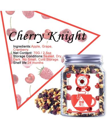 Organic Cherry Knight Herbal Tea - Loose Leaf Fruit Blend (70g) | Non-GMO Apple Grape Cranberry Flavor | International Shipping Available - Buy Online on GoSupps.com