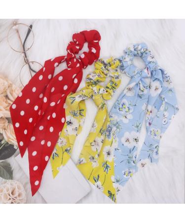 FZBNSRKO 10 Pack Printed Flower Scrunchies Scarf - Floral Headband Ponytail Holders for Women and Girls - Buy Online on GoSupps.com
