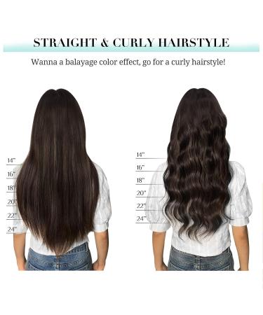 Doores Clip-In Extensions | Real Dark Brown 50cm 20 Inch Remy Hair Extensions | 9 Pieces 150g | Natural Thick Straight Hair - Buy Online on GoSupps.com
