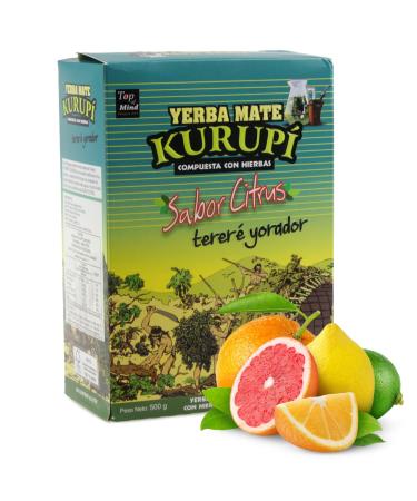 Yerba Mate Tea Kurupi Citrus 05 kg + Gift Sample 40g Rich in antioxidants and vitamins accelerates metabolism sugarfree Paraguay