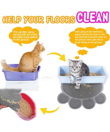 INFURIDER Cat Litter Mat Cute Paw Shape Pet Feeding Mat 15 x12 Cat Food Water Bowl Placemat Anti-Slip Puppy Cat Eating Dish Pad for Pet Accessories(2 Pack) - Buy Online on GoSupps.com