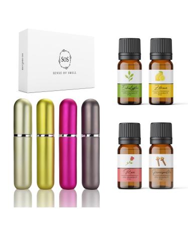 SOS smell training set with olfactory pens |Effective help with loss of odors |100% essential oils - eucalyptus rose lemon nelke |learn to smell again