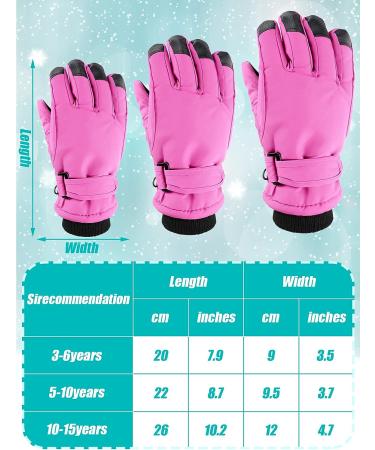 Kids Winter Waterproof Ski Gloves 2 Pairs for Cold Weather - Purple Red - 3-6 Years - Buy Online on GoSupps.com