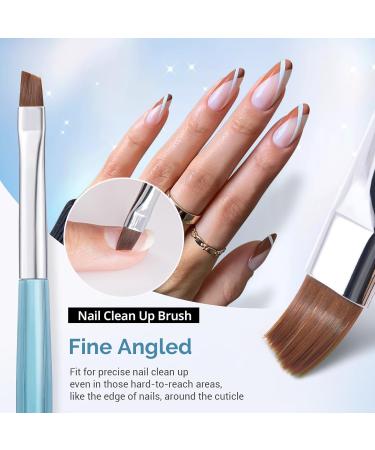 AIRSEE Nail Art Clean Up Brushes - 3 Pcs Flat/Oval/Fine Angled Gel Nail Brushes for Perfect Nail Polish Precision & Cuticle Cleaning - Buy Online on GoSupps.com