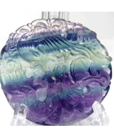 Natural Crystal Rough Natural Crystal Rough Natural Crystal Gemstone Colored Fluorite Carved Animal Dragon Phoenix Crystal Statue Exquisite Decoration 1 pc Fluorite 1.65in - Buy Online on GoSupps.com