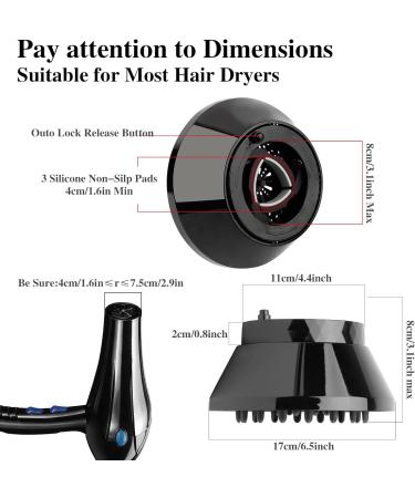 Universal Hair Diffuser - Super Foldable Hair Dryer Attachment for Curly & Wavy Hair Styling - Compatible with Nozzles 1.38-3.15 inches - Buy Online on GoSupps.com