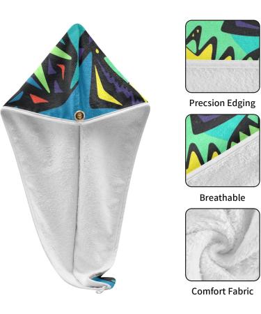Abstract Sharks Hair Towel 2 Pack | Super Absorbent Quick Dry Hair Turbans for Women & Girls - Buy Online on GoSupps.com