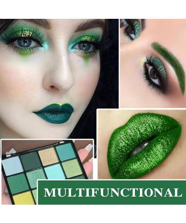 16 Colors Green Eyeshadow Palette Shimmer Matte Eye Shadow Palette Long Wear Waterproof Eyeshadow Makeup Palette - Buy Online on GoSupps.com