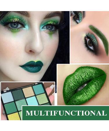 16-Color Green Eyeshadow Palette | Shimmer & Matte | Long-Wear, Waterproof & Highly Pigmented | Professional Eye Makeup Palette - Buy Online on GoSupps.com