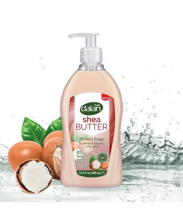 Dalan Shea Butter Cream Ultra Moisturizing Liquid Hand Soap for Normal and Dry Hands Fresh Clean and Soft Feeling (13.5 Fl Oz / 400 mL (Pack of 6)) 13.5 Fl Oz (Pack of 6) - Buy Online on GoSupps.com