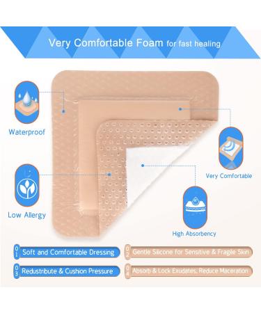 NeueHaut 3x3 Silicone Foam Dressing 10 Pack - Bed Sore/Pressure Ulcer Leg Ulcer Bandage - Buy Online on GoSupps.com