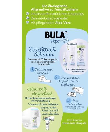 Bula Popo Foam 50ml - Eco-Friendly Toilet Paper Alternative | Sustainable Wet Wipes for Babies & Toilets | Natural Aloe Vera Ingredients - Buy Online on GoSupps.com