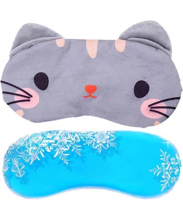 Shakven Eye Masque For Sleeping Cartoon Animal Night Sleep Eye Masque | Comfortable Eye Cover Eyeshade With Adjustable Strap For Teens Gray Cat - Buy Online on GoSupps.com
