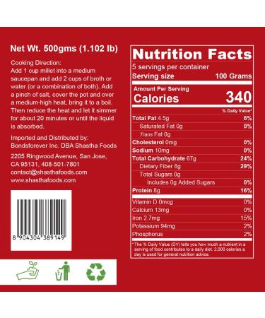 Shastha Little Millet (Samai) - 10 Lbs Pack | Processed, Unpolished & Hulled - Buy Online on GoSupps.com