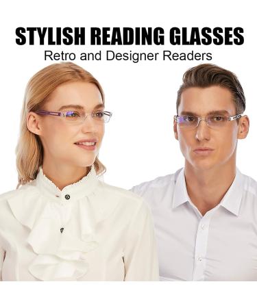 AQWANO Rimless Blue Light Blocking Reading Glasses 5 Pack - Anti Glare Filter, Lightweight Comfort for Women Men - Clear Frames Readers (2.5) - Buy Online on GoSupps.com