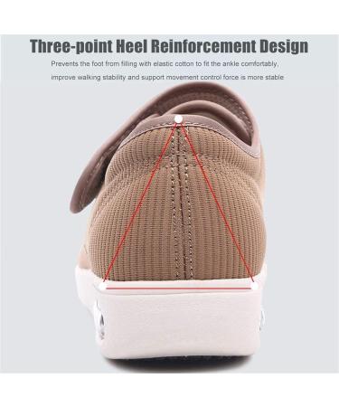 XMSM Unisex Diabetic Air Cushion Walking Shoes | Adjustable & Lightweight | Breathable Mesh for Swollen Feet | Plantar Fasciitis Relief | Brown, Size 7 - Buy Online on GoSupps.com