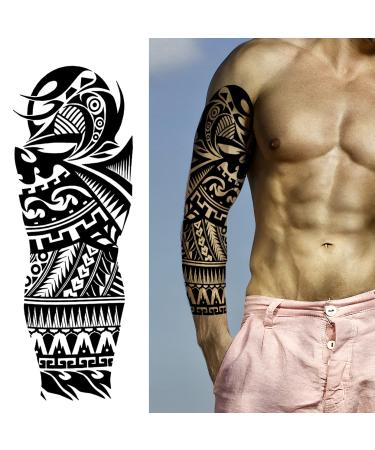 Kotbs Waterproof Black Totem Arm Sleeve Temporary Tattoos Set - 12 Sheets - Buy Online on GoSupps.com