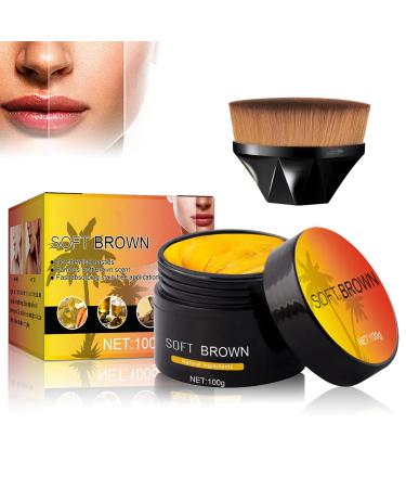 Tanning Gel Soft Brown Tanning luxe Gel Natural Carrot Sun Tanning Gel with Brush Soft Brown Dark Tanning Cream for Outdoor & Sunbeds Sun(100g)