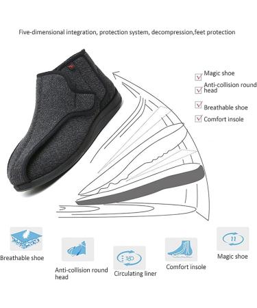 Diabetic Edema Shoes for Men - Lightweight Breathable Foam Slippers for Plantar Fasciitis - Adjustable Touch Close Bar 11.5 Brown - Buy Online on GoSupps.com