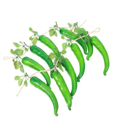 GOOHOCHY 2 Strings Simulated Green Pepper Fall Centerpieces Shallots Farm Vegetable Ornament Yellow Onion Green 55X8.5X5CM