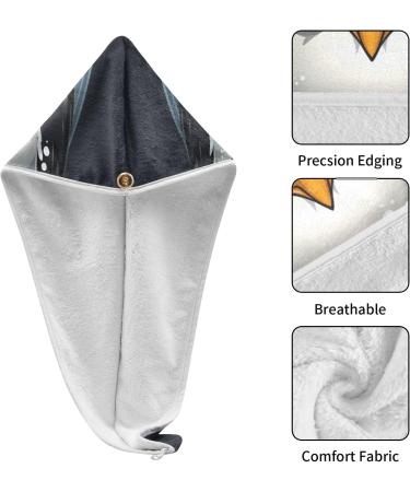 Cartoon Penguin Hair Towel 2 Pack - Super Absorbent Quick Dry Hair Turbans for Women & Girls - Buy Online on GoSupps.com