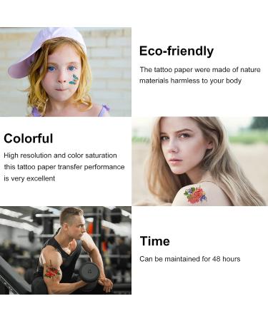 MECOLOUR Printable Temporary Tattoo Paper for Laser Printer - 10 Sheets - Buy Online on GoSupps.com