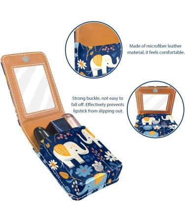 Travel Lipstick Organizer Case - Portable Makeup Bag with Mirror | Cute Elephant Design | International Shipping Available - Buy Online on GoSupps.com