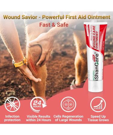 iShanCare Advanced Wound Healing Ointment Accelerates Recovery of Cuts Scrapes Bed Sores and Abrasions Creates a Protective Barrier to Guard Against Infection Natural Skin Repair Formula 1.76 oz 1.7 Ounce - Buy Online on GoSupps.com