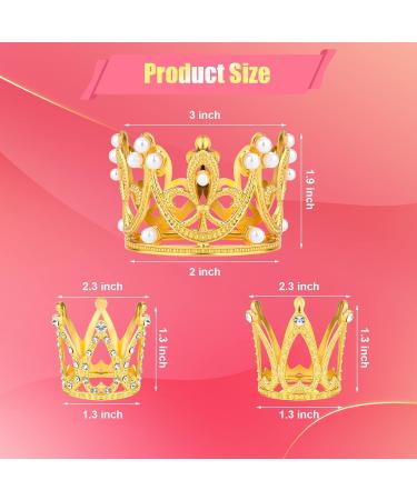 15pcs Crown Cake Toppers 3 Styles Birthday Cake Toppers Crown Tiara Crown Cake Topper Rhinestone Crown Cake Topper for Boys & Girls (Gold) - Buy Online on GoSupps.com