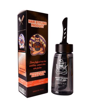 5 Men Cool Styling Gel - 2 in 1 Hair Wax Gel with Comb 300ml Strong Hold Hair Styling Gel Cream with Dip Comb for Men Shzons 5 Pcs One Comb Cool 300ml