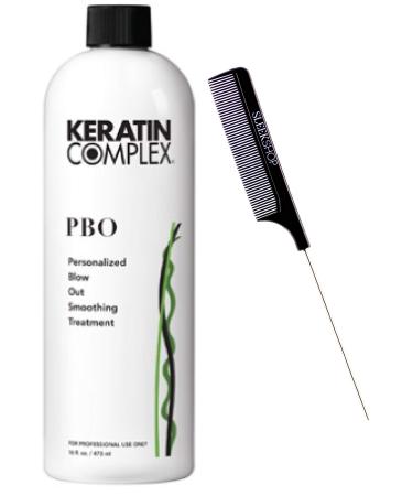 Keratin Complex PBO Personalized Blow Out Smoothing Treatment TRY ME KIT (w/Sleek Steel Pin Rat Tail Comb) (16 ounce bottle)