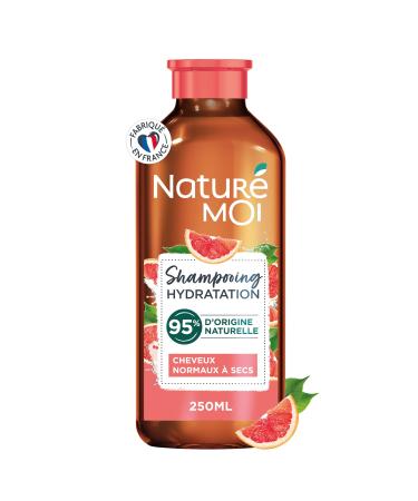 Naturé Moi - Hydrating Shampoo - Normal to Dry Hair - Sulfate-Free Shampoo - Hydrates and revitalizes - With Organic Grapefruit from Corsica - 95% Natural Origin - 250 ml - Made in France