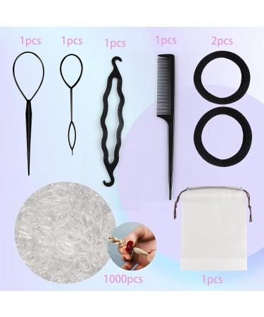 1000pcs Tiny Rubber Bands Mini Hair Ties Hair Braiding Tools Toddler Comb - Jumbo Seamless Hair Ties for Thick Hair - Clear Hair Elastics (2pcs) - Buy Online on GoSupps.com